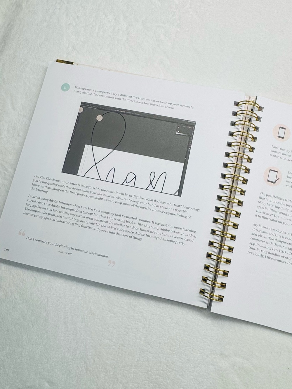 Hand Lettering 201 Intermediate Lettering + Design Basics - White & Gold - Picture 6 of 11